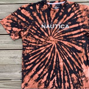 Vintage 90s Y2K 2000s Nautica Sailing Boating Ocean Tie Dye Shirt